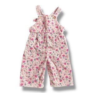 VTG Toddle Time JC Penny 100% Cotton 3-6M 1970’s Girls Corduroy Overalls Floral